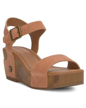 Lucky Brand Adario Ankle Strap Platform Wedge Sandal - Brown