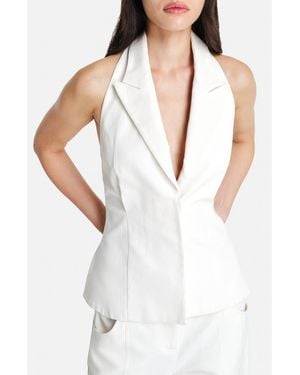 Twp Kaitlyn Halter Linen Blazer - White