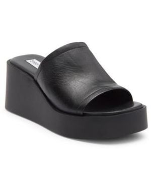 Steve Madden Maycie Platform Wedge Slide Sandal - Black