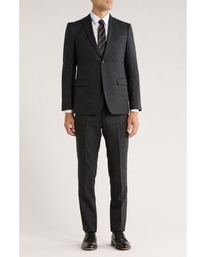 John Varvatos Neat Wool Suit - Black