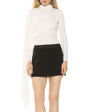 Alexia Admor Ivo Drape Cape Jersey Top - Black