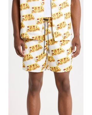 RTA Clyde Logo Print Shorts - Metallic