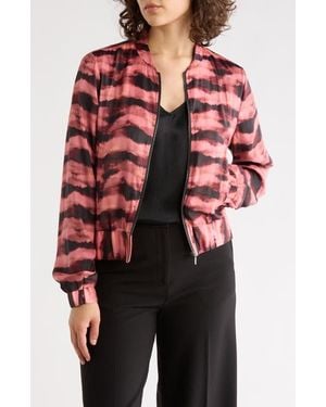 Tart Collections Satin Bomber Jacket - Red