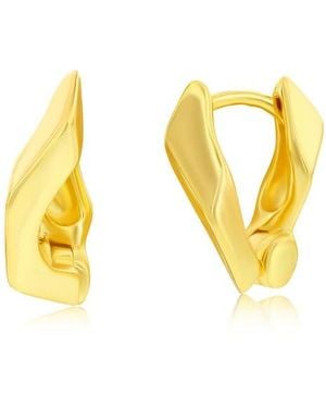 Simona Irregular Shape Huggie Hoop Earrings - Yellow