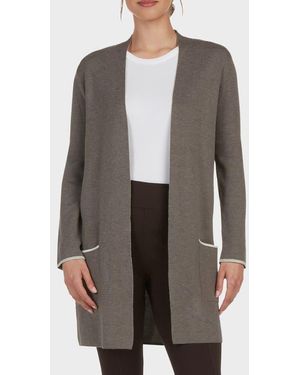 Matty M Cornella Double Knit Open Front Cardigan - Gray