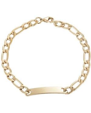 Adornia 18K Plated Figaro Chain Id Bracelet - Metallic