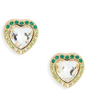 Kurt Geiger Pavé Crystal Heart Stud Earrings - Black