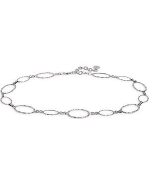Vince Camuto Scalloped Edge Oval Link Metal Belt - White