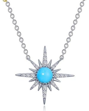 Lafonn Simulated Sunburst Pendant Necklace - Blue