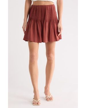 Bella Dahl Pintuck Miniskirt - Red