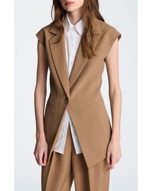 Kenneth Cole Layered Vest With Detachable Shirt Inset - Brown