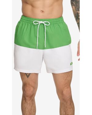 DKNY Colorblock Swim Trunks - Green