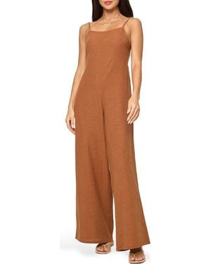 LSPACE Jaida Open Back Cotton Cover-Up Jumpsuit - Brown