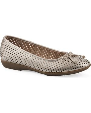 White Mountain Carris Perforated Ballet Flat - Gray