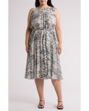 Tahari Python Print Waist-Tie Maxi Dress - Multicolor
