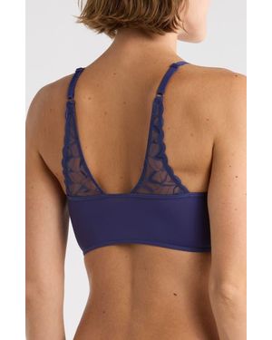 True & Co. True Everybody Lace Back Bra - Blue