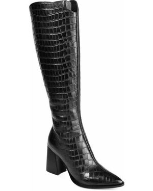 Journee Signature Laila Leather Boot - Black