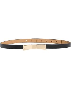 Kate Spade Metal Bow Leather Belt - Natural