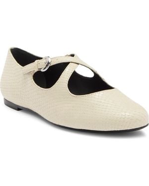 Reformation Salome Studded Leather Mary Jane Ballet Flat - White