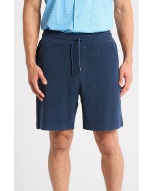 Bugatchi Cotton French Terry Shorts - Blue