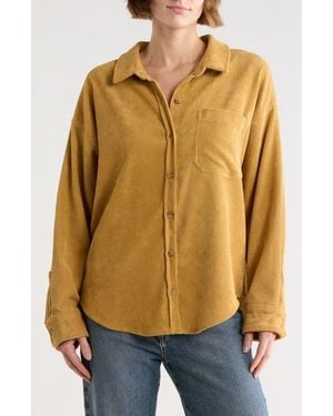 Wishlist Oversize Corduroy Shacket - Yellow