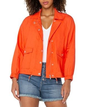 Liverpool Los Angeles Raglan Sleeve Linen Blend Jacket - Orange