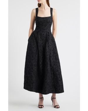 Chelsea28 Floral Jacquard Gown - Black