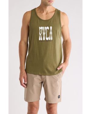 RVCA Graphic Cotton Tank Top - Green