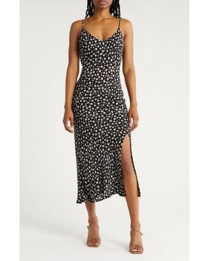 Blu Pepper Floral Midi Slipdress - Black