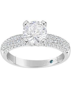 Suzy Levian Bridal Pavé Cz Sterling Engagement Ring - White