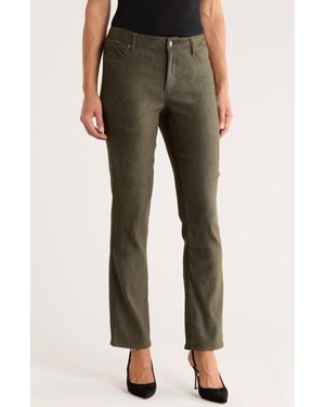 NYDJ Sheri Slim Faux Suede Pants - Green