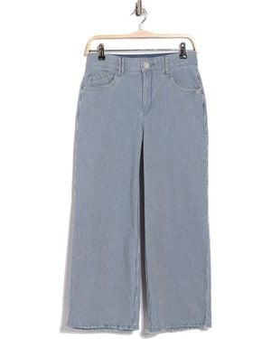 Democracy High Waist Fray Hem Wide Leg Jeans - Blue