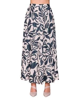 MELLODAY Techno Crepe Maxi Skirt - White
