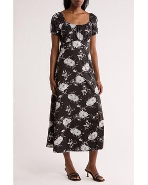 Loveappella Ruched Midi Dress - Black