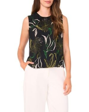 Halogen® Gathered Neck Sleeveless Shell - Black