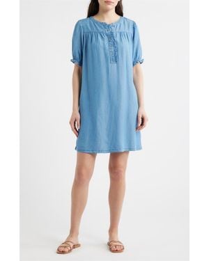 Beach Lunch Lounge Rhea Ruffle Shift Dress - Blue