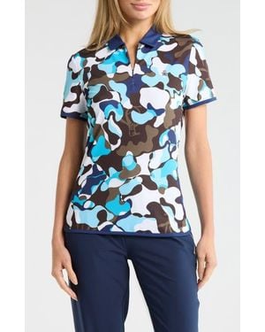 Original Penguin Abstract Print Knit Golf T-Shirt - Blue