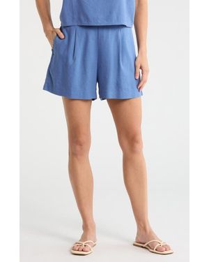 Madewell Solid Linen Blend Shorts - Blue