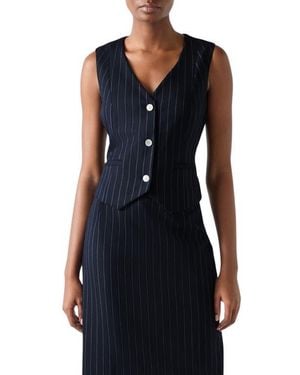LK Bennett Baxtor Pinstripe Double Breasted Blazer - Black