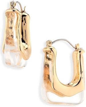 Cara Acrylic Geometric Hoop Earrings - Metallic