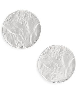 Karine Sultan Textured Medallion Stud Earrings - White