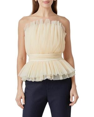 Endless Rose Strapless Tulle Peplum Top - Blue