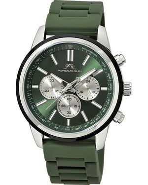 Porsamo Bleu Logan Chronograph Silicone Strap Watch - Green