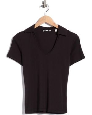 Vince Short Sleeve Pima Cotton Polo - Black