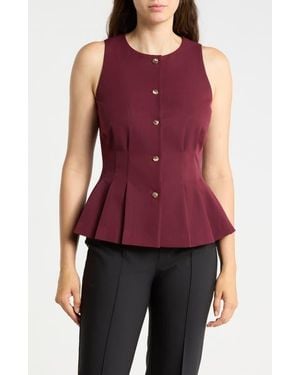 Gemma Jane Peplum Darted Vest - Red
