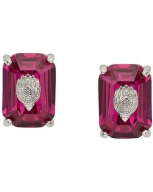 Kurt Geiger Emerald Cut Crystal Eagle's Head Stud Earrings - Red