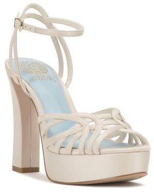 Imagine Vince Camuto Samlee Platform Ankle Strap Sandal - White