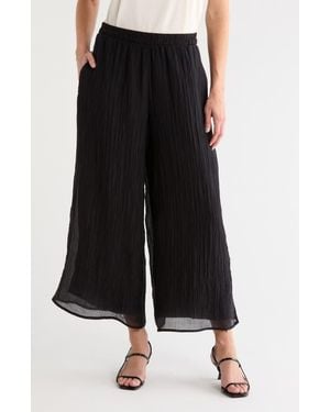 Halogen® Plissé Pleats Pull-On Wide Leg Pants - Black