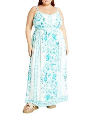 City Chic Pretty Thing Floral Maxi Dress - Blue