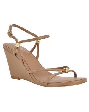 Calvin Klein Deliney Ankle Strap Wedge Sandal - Natural